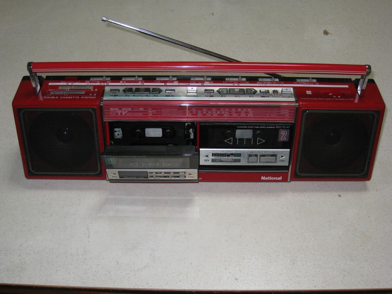 赤いWラジカセ ナショナルFW50の修理 : 真空管ラジオ修理キッシー工房