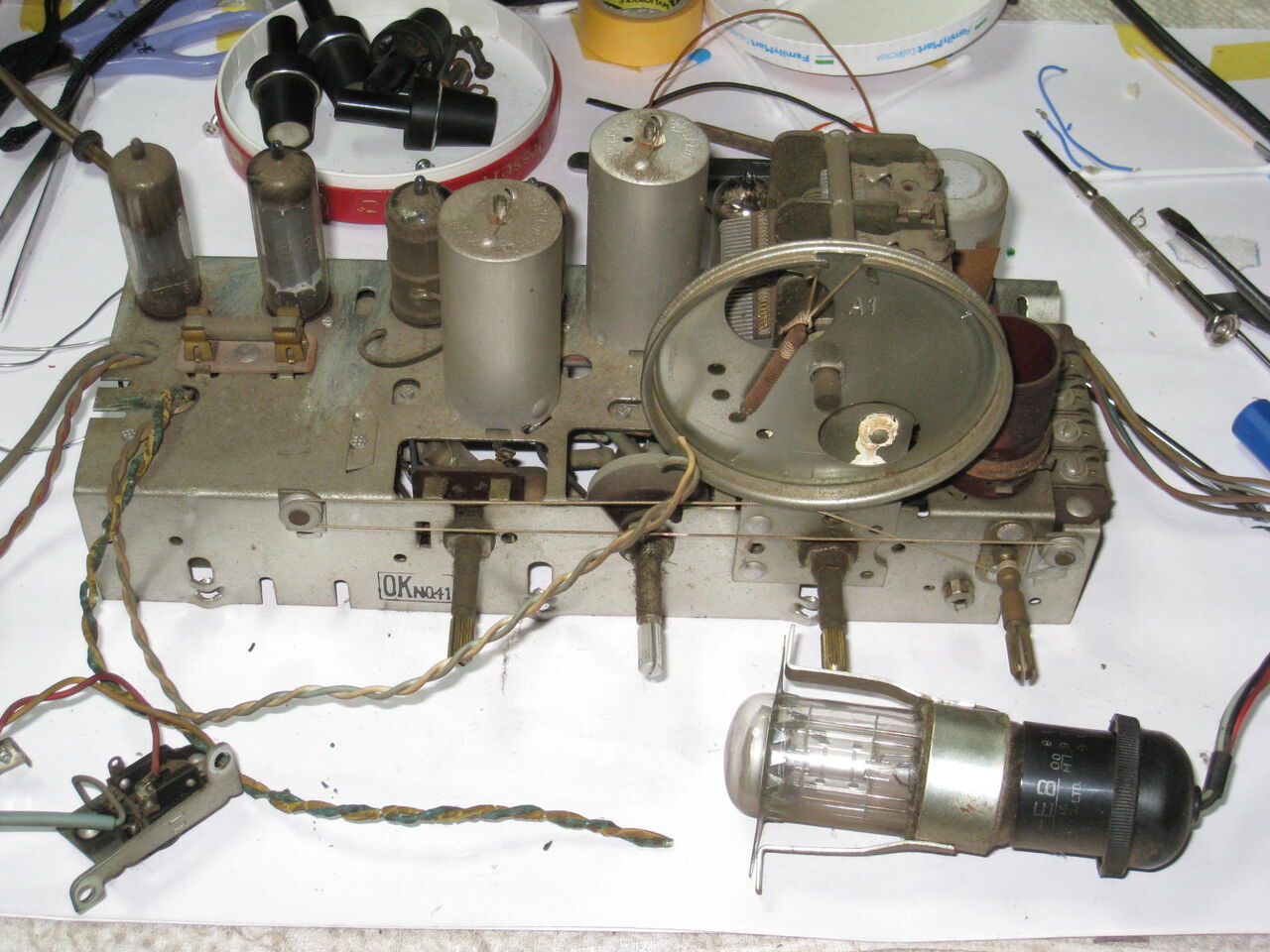 真空管ラジオ ナショナルAM390-G の修理 : 真空管ラジオ修理キッシー工房