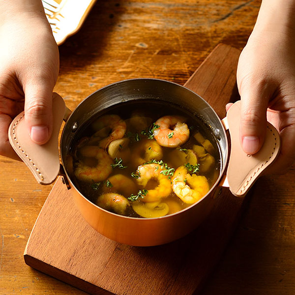 両手鍋 12cm 銅製 ガス火専用 日本製 ameiro KONABE 12 （ オーブン