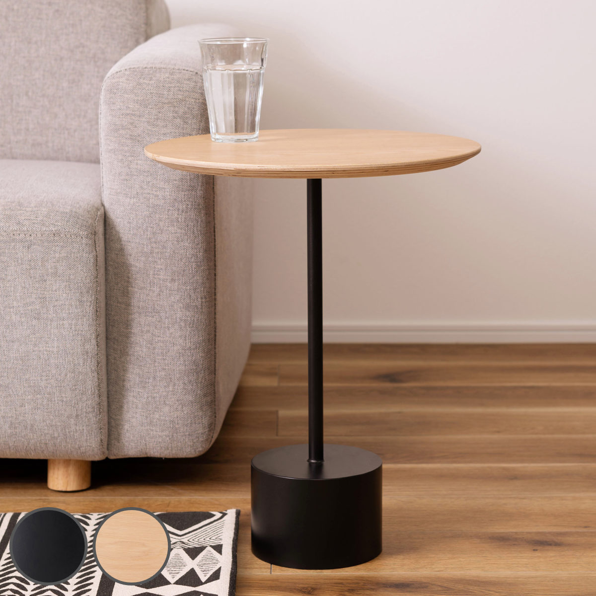 サイドテーブル 円型 高さ50cm アイアンレッグ （ 天板 40cm アイアン