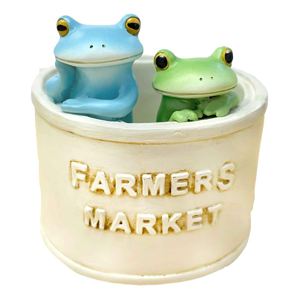 コポー ポットに入る2匹のカエル カエル 置物 （ Copeau 置き物