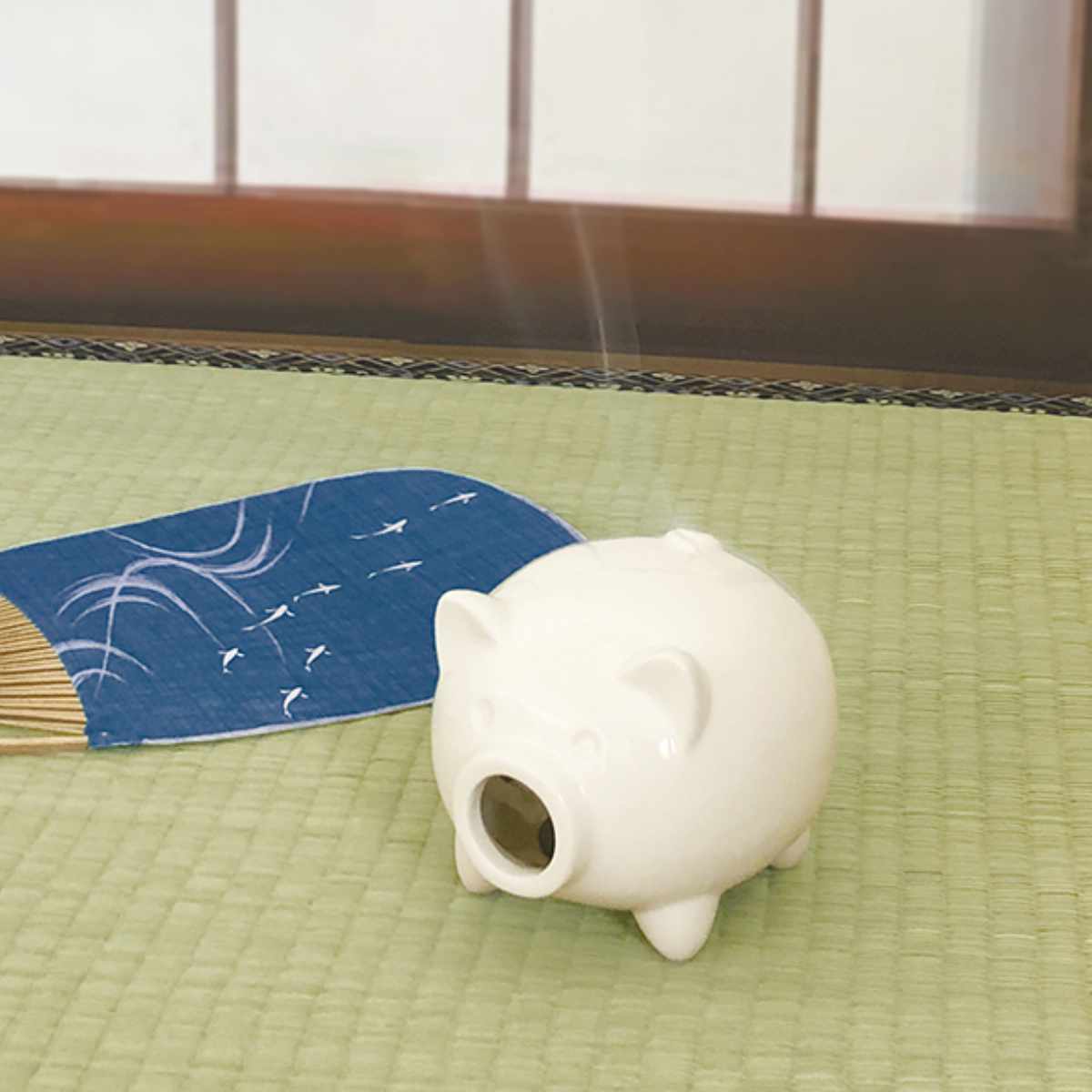 蚊遣り豚 ミニ 陶製 （ 蚊やり ミニ蚊遣り 蚊取り線香ケース