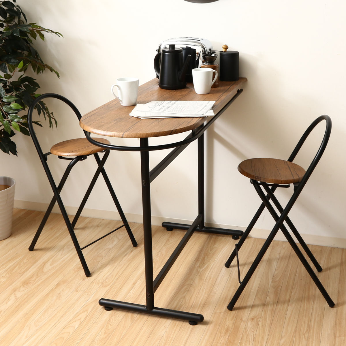 カウンターテーブル 3点セット テーブル×1 チェア×2 （ キッチン バー