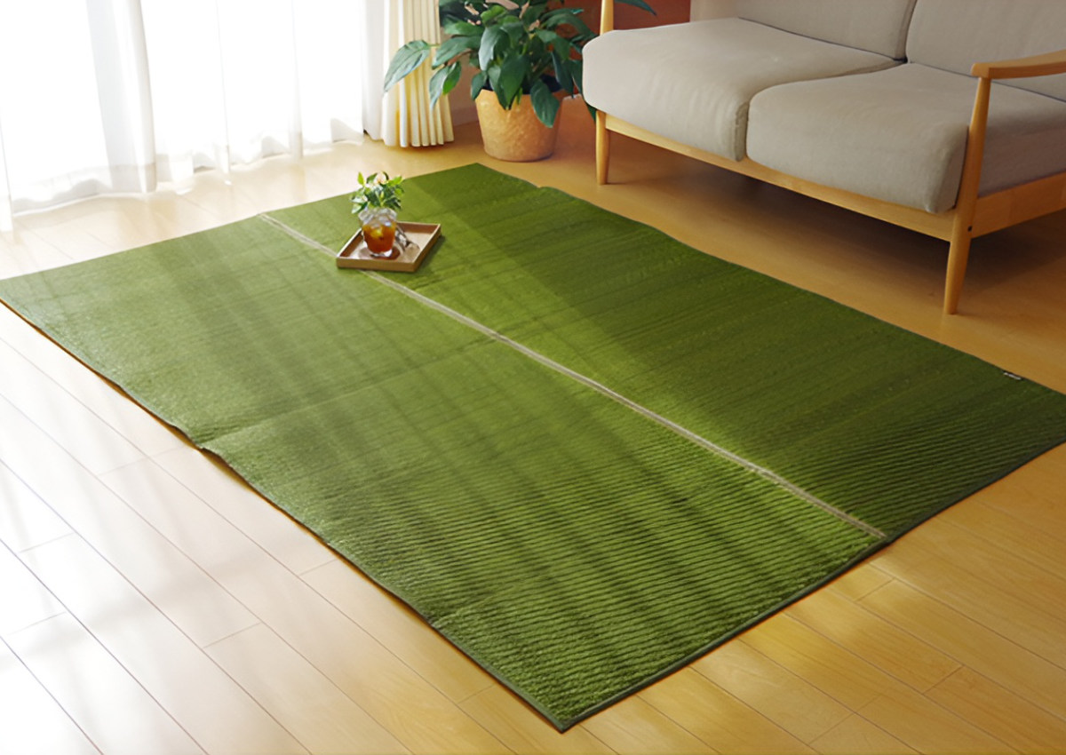 ラグ い草 純国産 い草ラグカーペット Fソリッド 約191×250cm 裏貼り