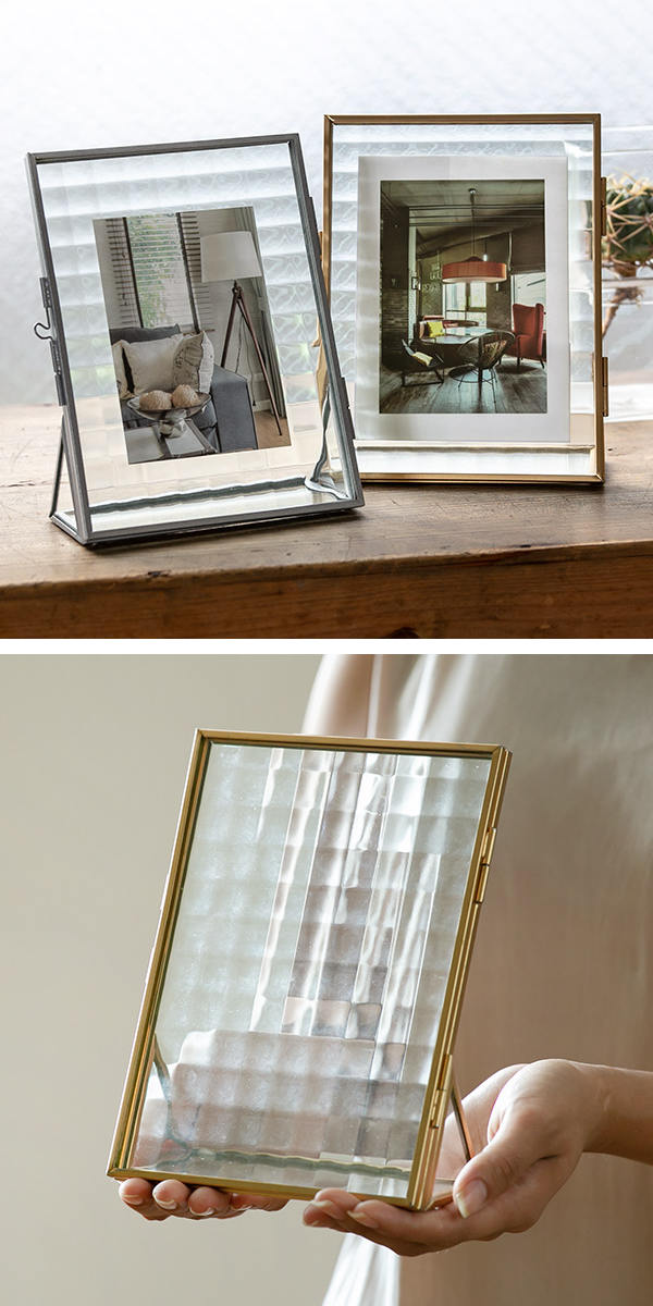 dショッピング |フォトフレーム モザイク ガラス ヒンジドフレーム