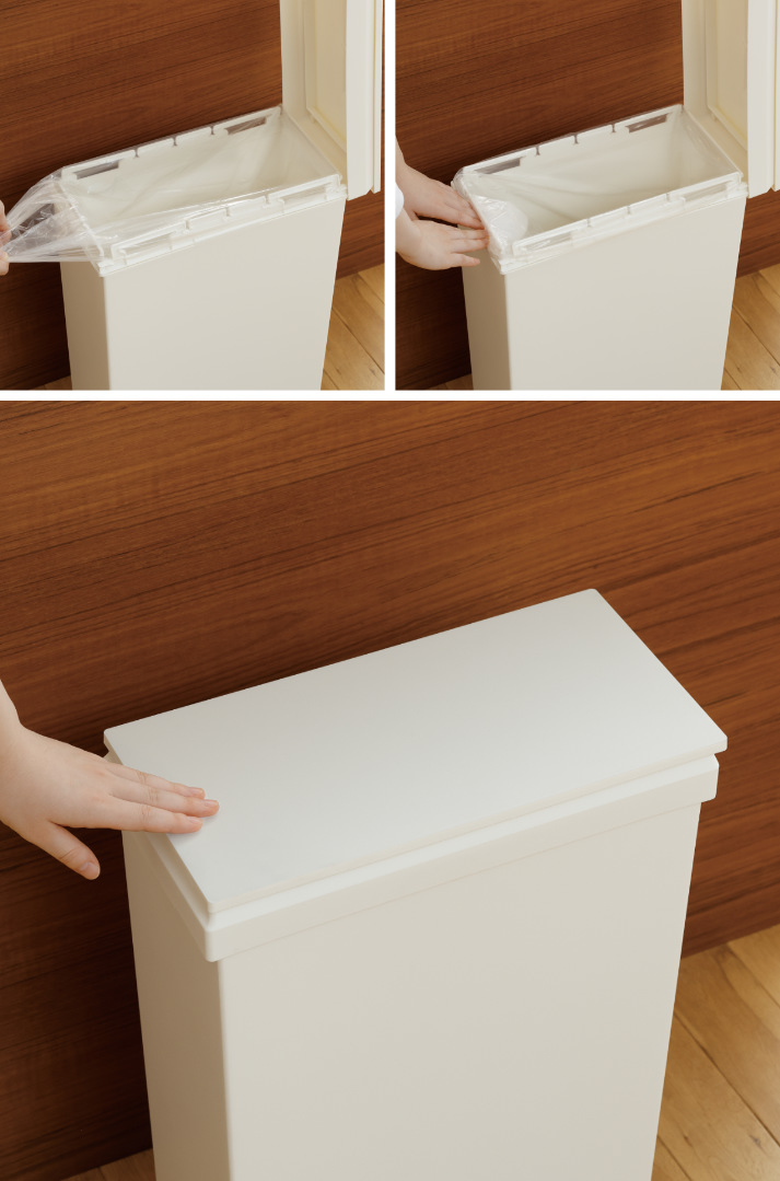 ゴミ箱 40L SOLOW ソロウ 袋の交換が楽なダストボックスワイド