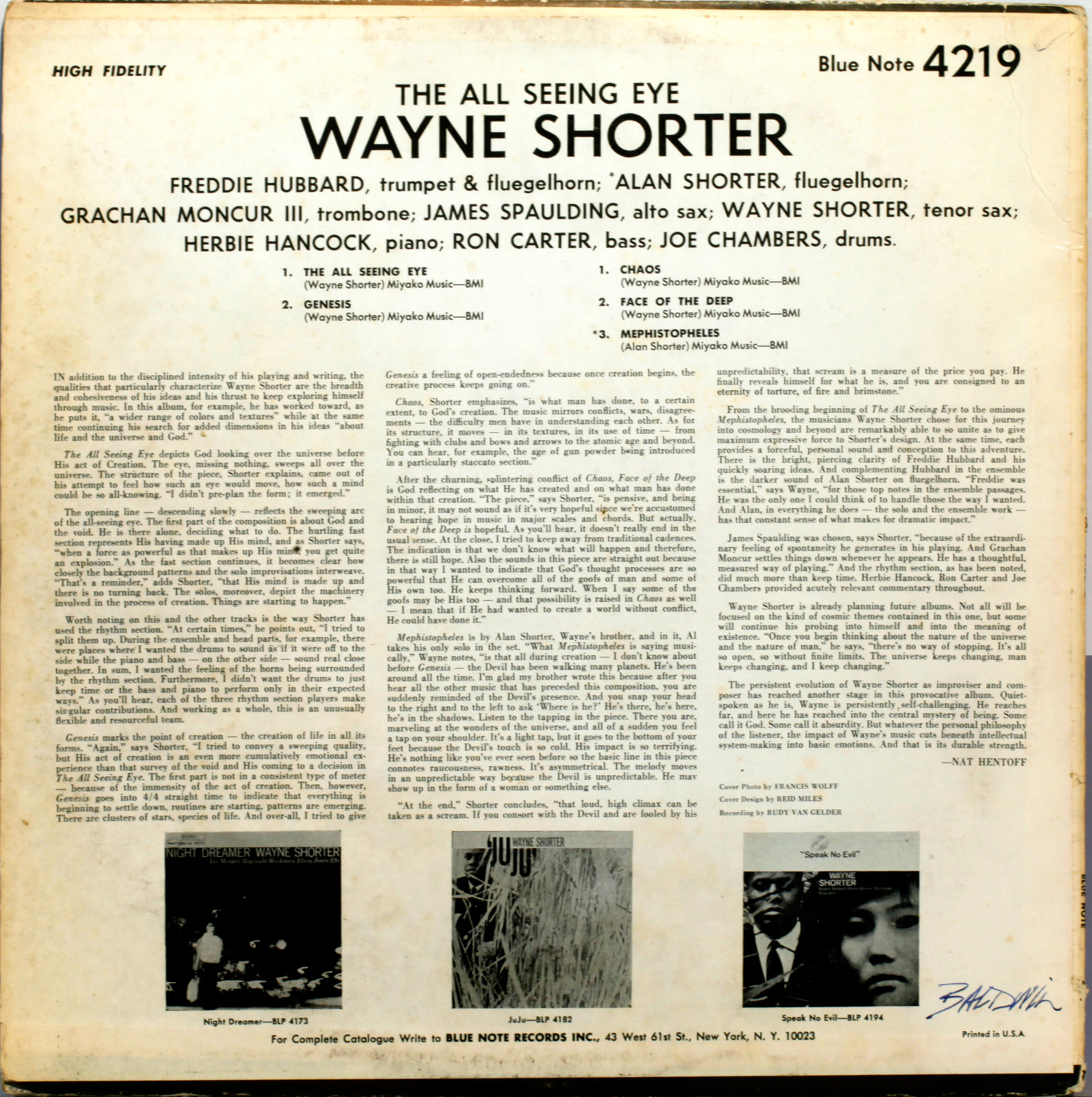 Wayne Shorter: All Seeing Eye (1965) Blue Note | LondonJazzCollector