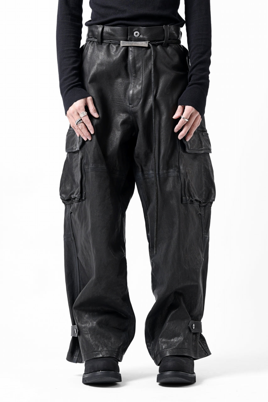 ISAMU KATAYAMA BACKLASH CARGO PANTS / GOAT LEATHER (GARMENT+SPRAY