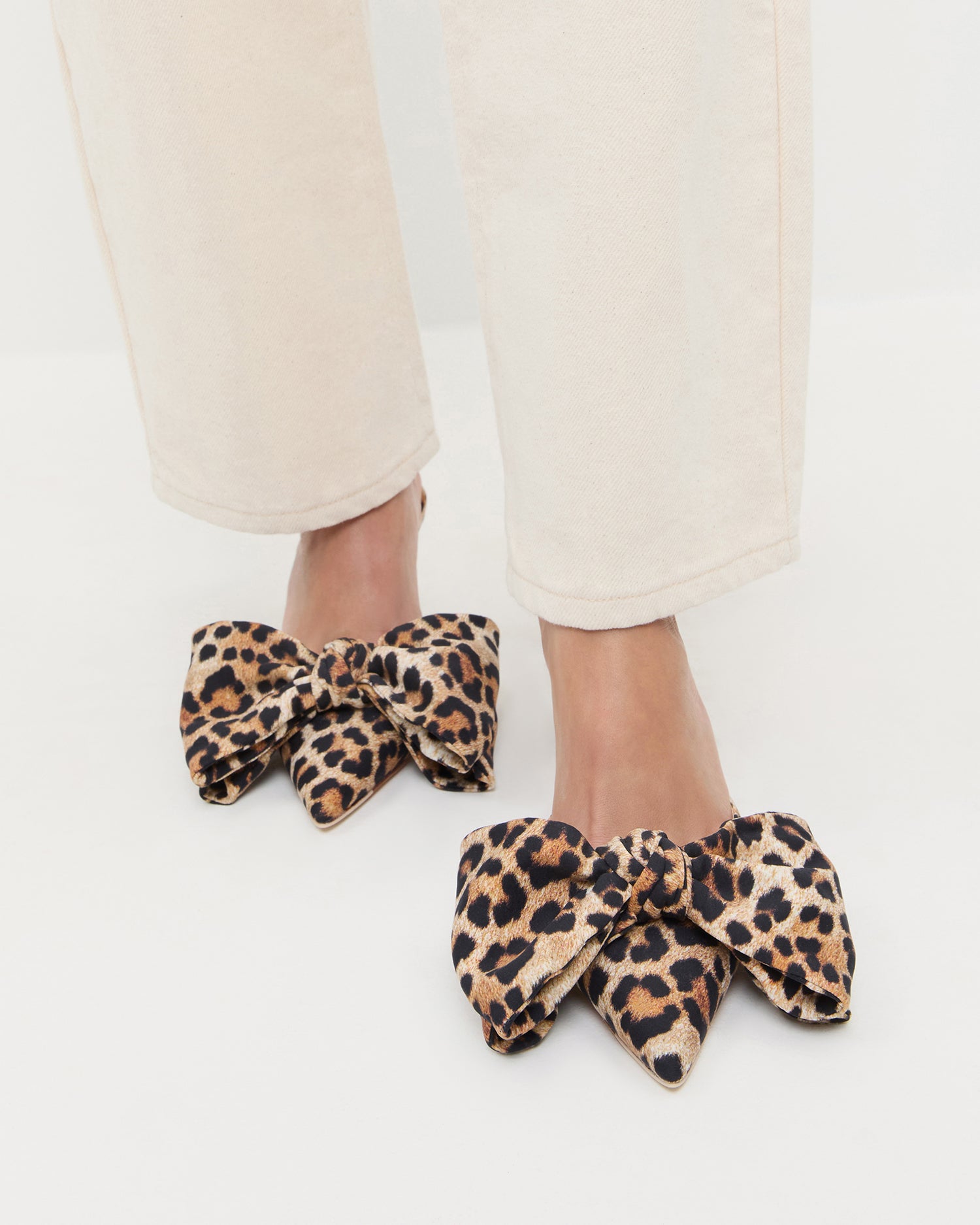 Margot Leopard Jersey Bow Mule | Pumps | Footwear