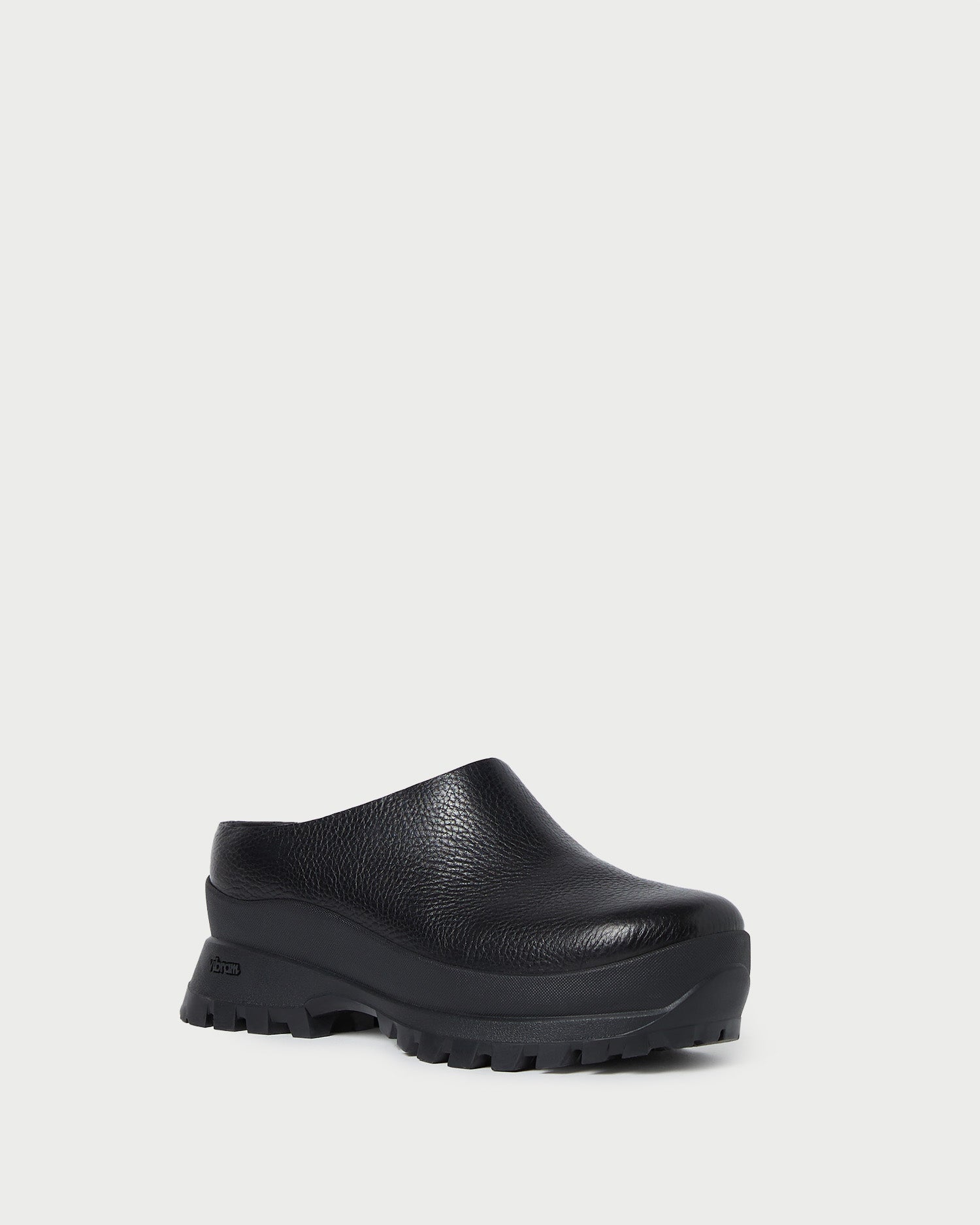 Gemma Black Leather Lug Mule | Mules | Footwear