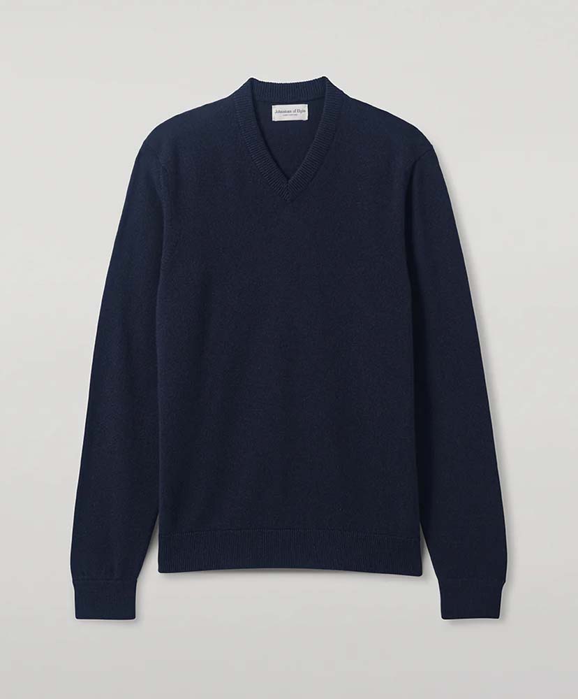 クラシック・カシミヤVネック(L(MEN) Dark Navy/ダークネイビー