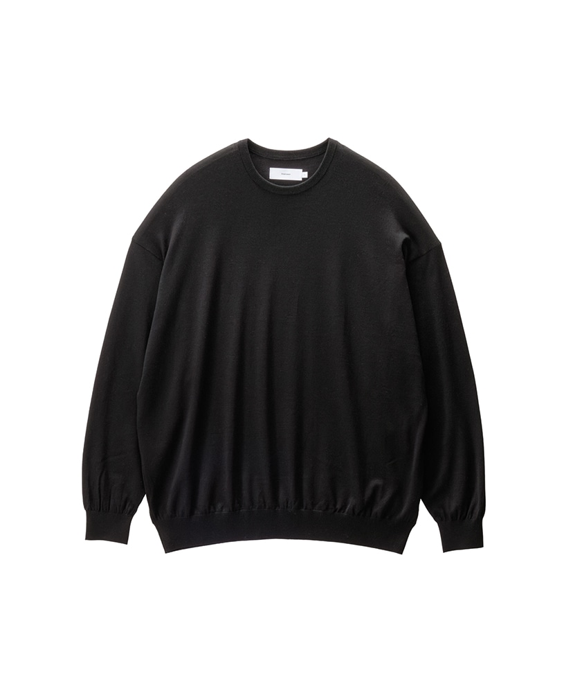 High Gauge L/S Oversized Crew Neck Knit(1(MEN) Black/ブラック