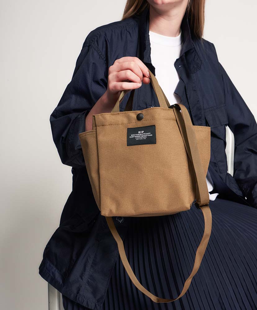 Small Side Pocket Tote - Canvas Nylon(FREE Black/ブラック