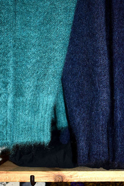 NEEDLES[ニードルズ] 23AW Zipped Mohair Cardigan-Solid[BLK/NVY/EME]