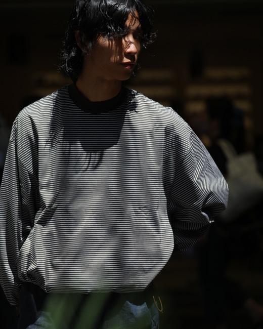 is-ness Balloon Long Sleeve Tee [Brown/White]