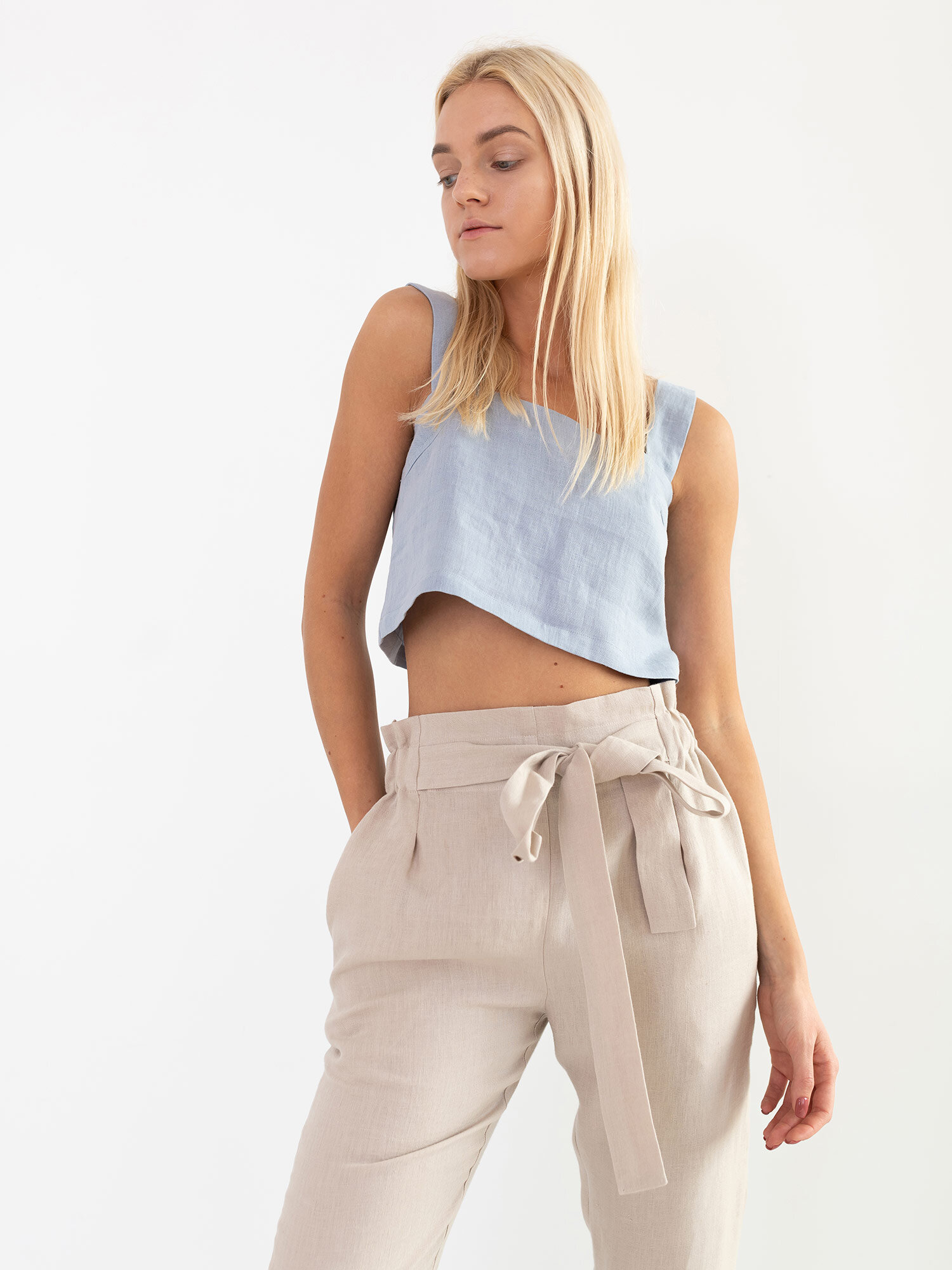 DAHLIA Wide Strap Linen Top - Love and Confuse