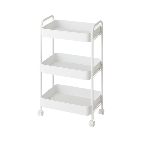 組立簡単ワゴン3段 WH/BK |【公式】ルミナス オフィシャルサイト