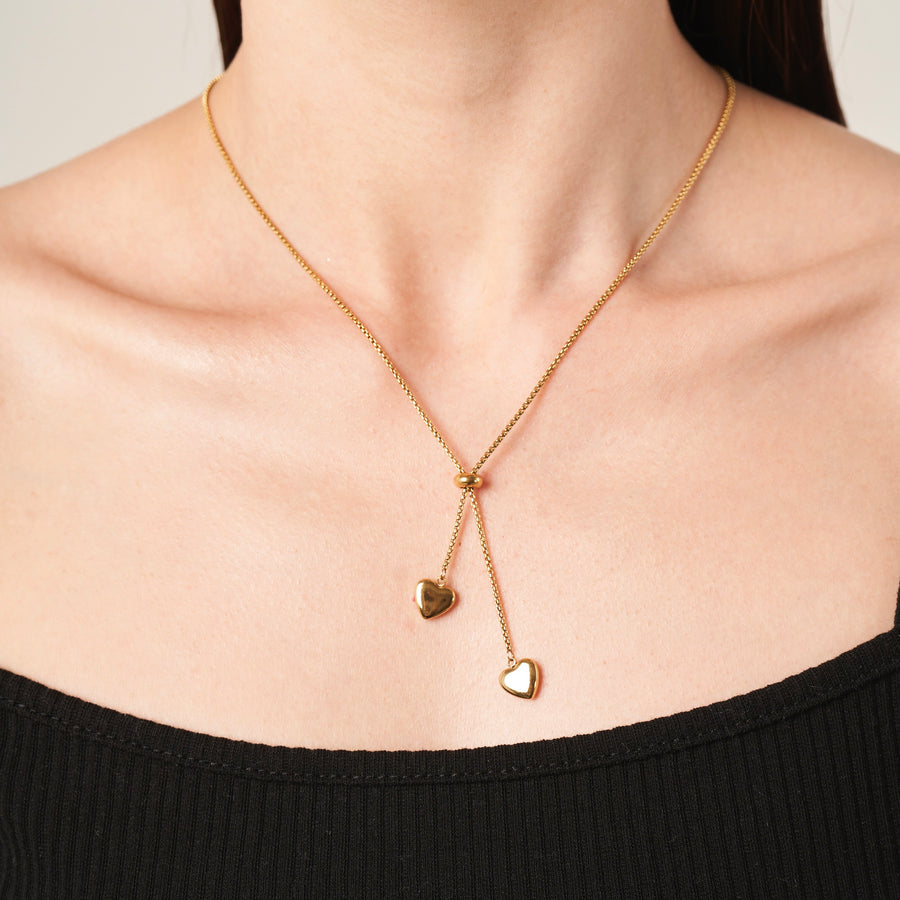 ダブルハートタイネックレス #n32 – LUCEN