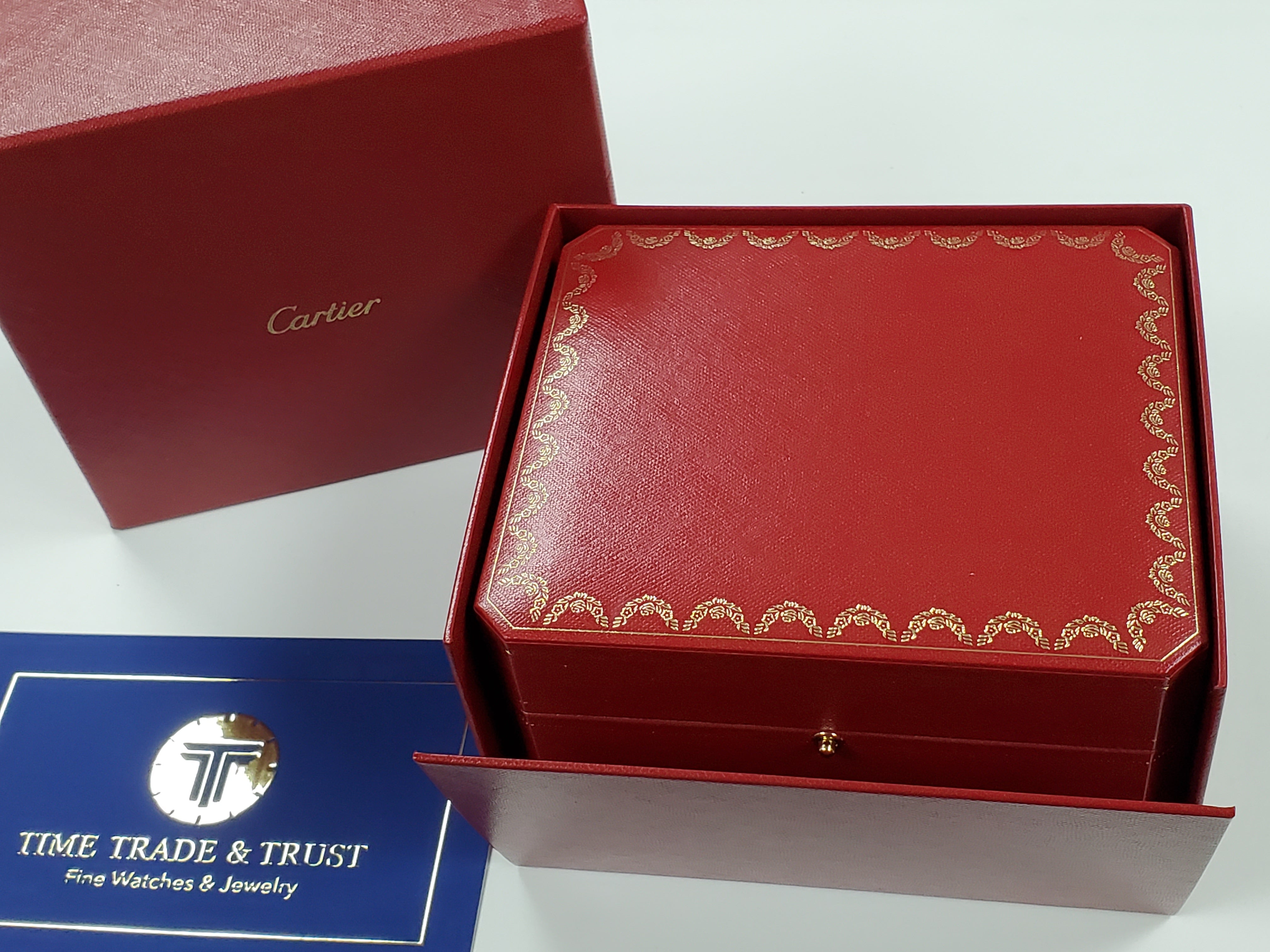 Santos De Cartier XL Men's 4072 WSSA0018 Full Set Leather Band SS