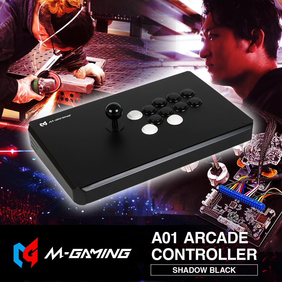 M-GAMING A01 Arcade Controller シャドウブラック | M-GAMING〔エム