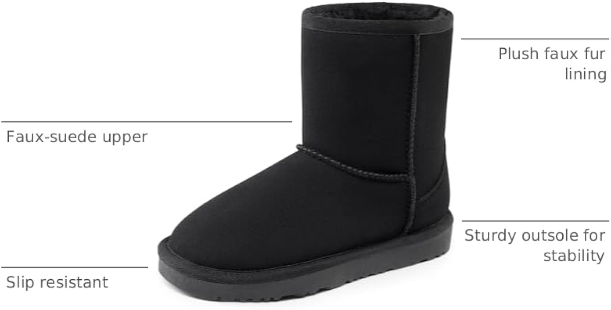Amazon.com | DREAM PAIRS Girls Boys Boots Kids Faux Fur Lined