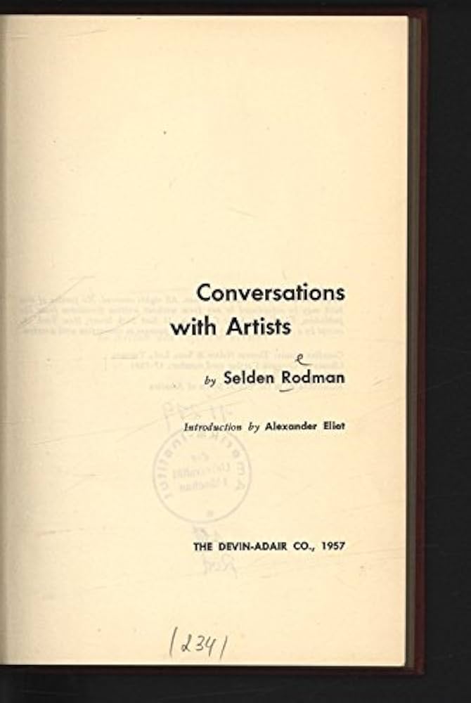 洋書 conversations with artists Selden Rodman Conversations with