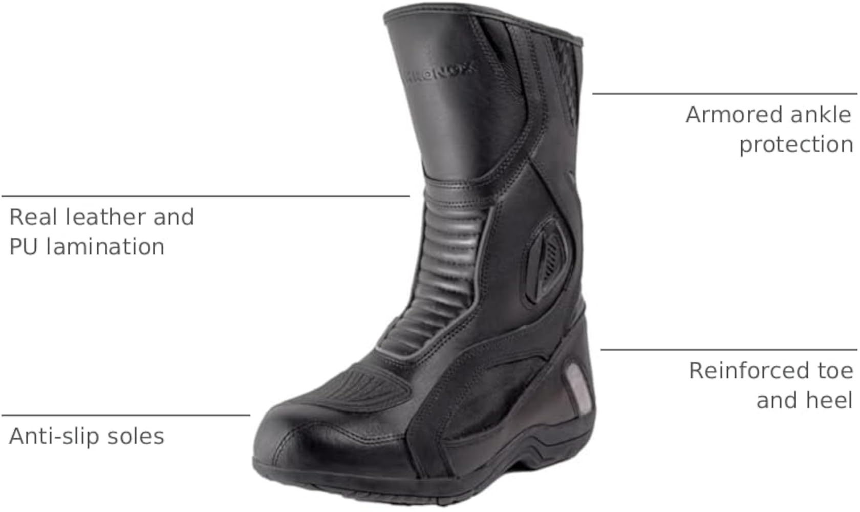 Amazon.com: KRONOX Motorcycle Boots for Men - Black Waterproof PU