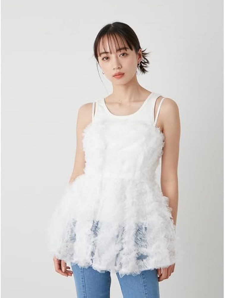 Amazon | [スナイデル] チュール刺繍ベアペプラムTOPS SWCT244023