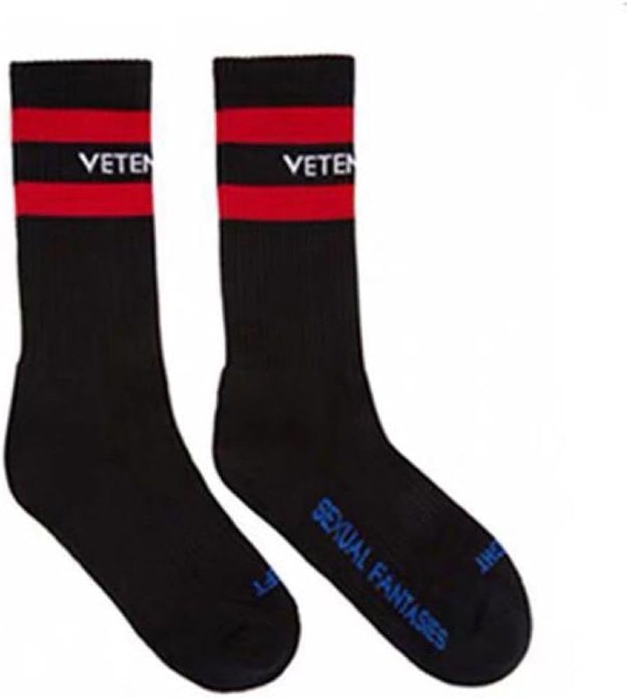 Amazon | 2足セット vetements ヴェトモン ソックス 靴下 黒 白