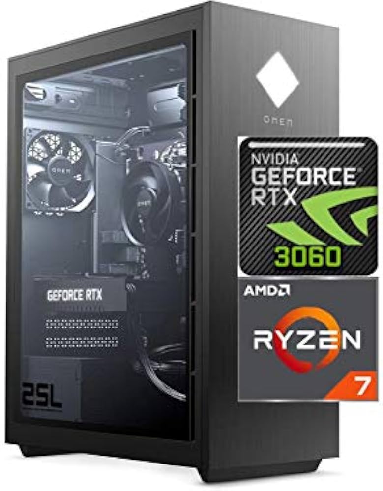 Amazon.co.jp: 2021 HP OMEN 25L ゲーミングデスクトップPC、AMD 8