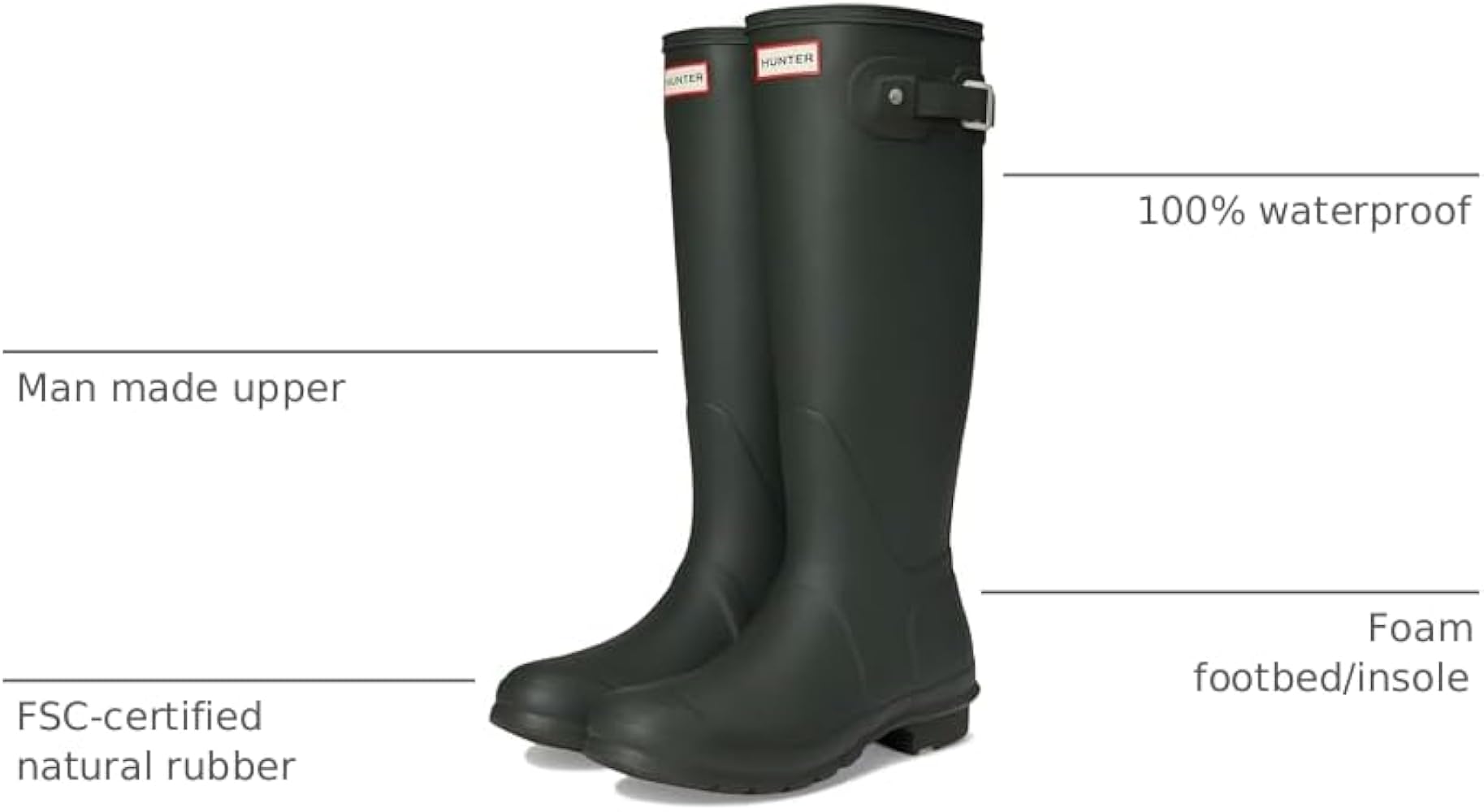 Amazon.com | Hunter Womens Original Tall Boots Dark Green,9 Medium