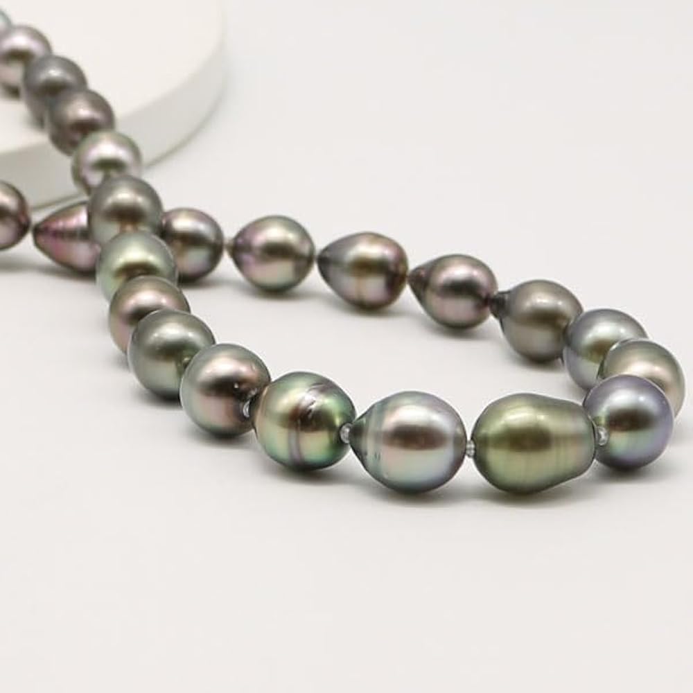 Amazon | 真珠 パール ネックレス 黒蝶真珠 8.3mm-10.8mm ピーコック