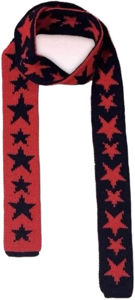 Y2k Thin Scarf Y2k Star Scarf Gothic Neckerchief Belt Grunge Alt