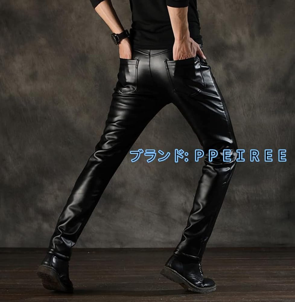 Amazon.co.jp: [PIITE] レザーパンツ メンズ レギンス 厚手 バイク