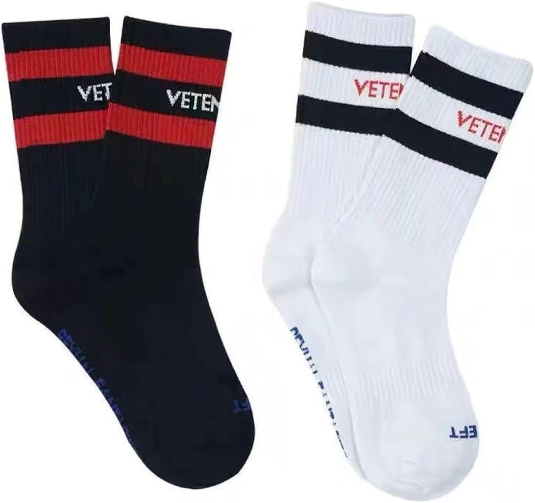 Amazon | 2足セット vetements ヴェトモン ソックス 靴下 黒 白