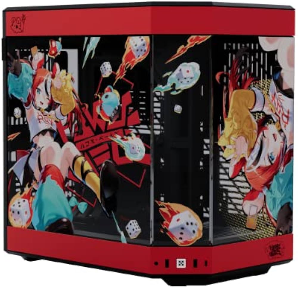 HYTE Y60 Hakos Baelz Edition Medium Tower PC Case (Red/Black) and
