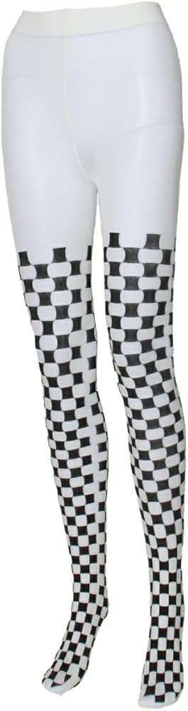 Amazon | [RONMON] 日本製 柄タイツ 市松模様 60デニール レディース
