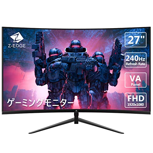 Amazon.co.jp: ゲーミングモニター 240Hz 27インチ 湾曲ディスプレイ