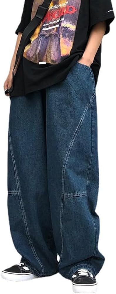 Y2K Baggy Jeans Women's Grunge Wide Leg Denim Pants Emo Goth Cargo