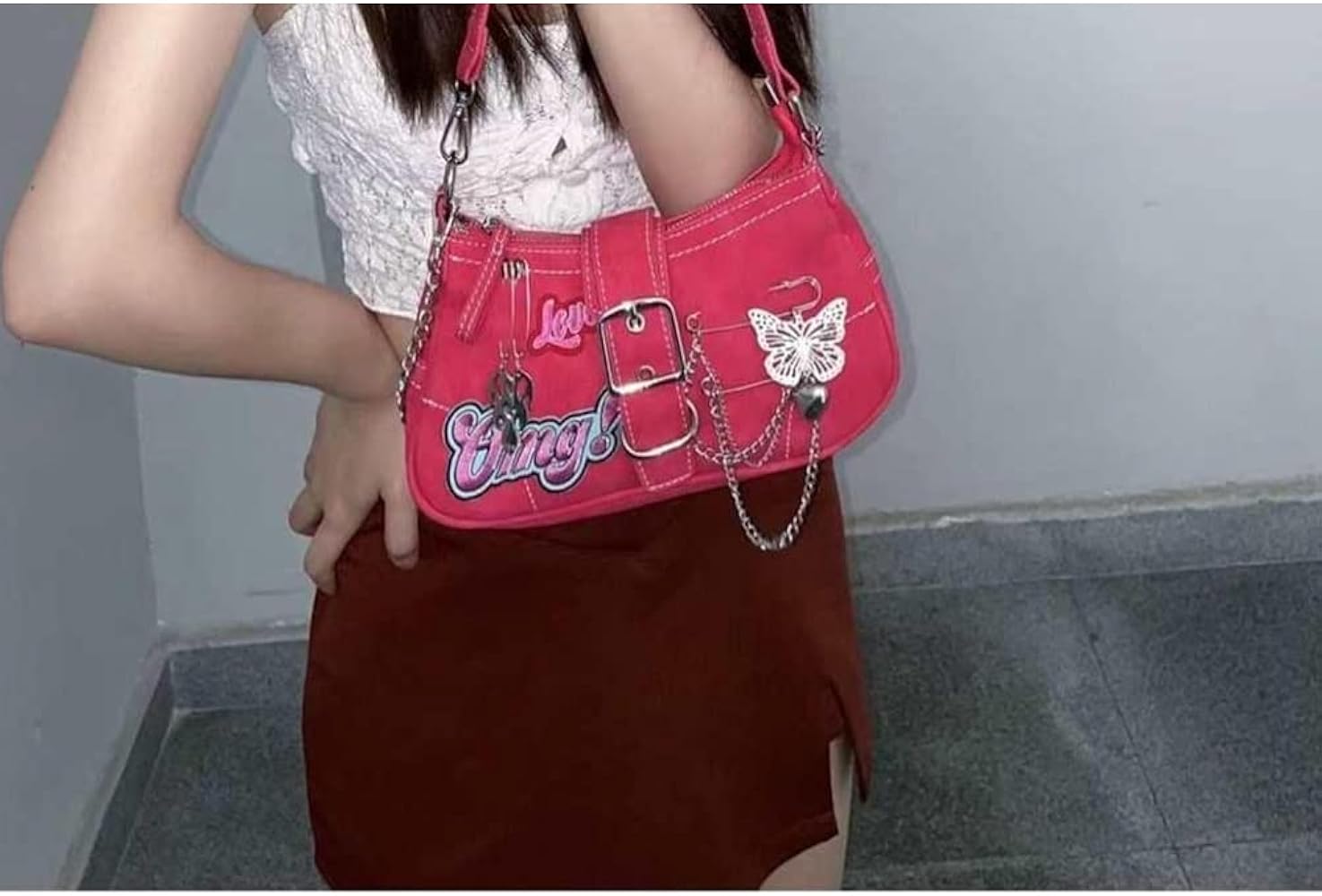 Amazon | Fishjhan Y2k バッグ ゴシックパース ゴスパース グランジ