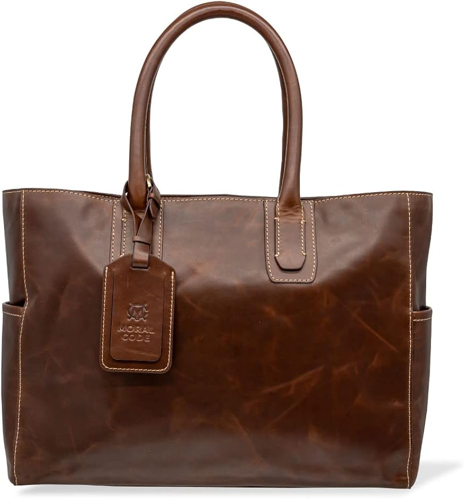 Amazon | [MORAL CODE] レザー トートバッグ CROSBY-II BROWN ブラウン