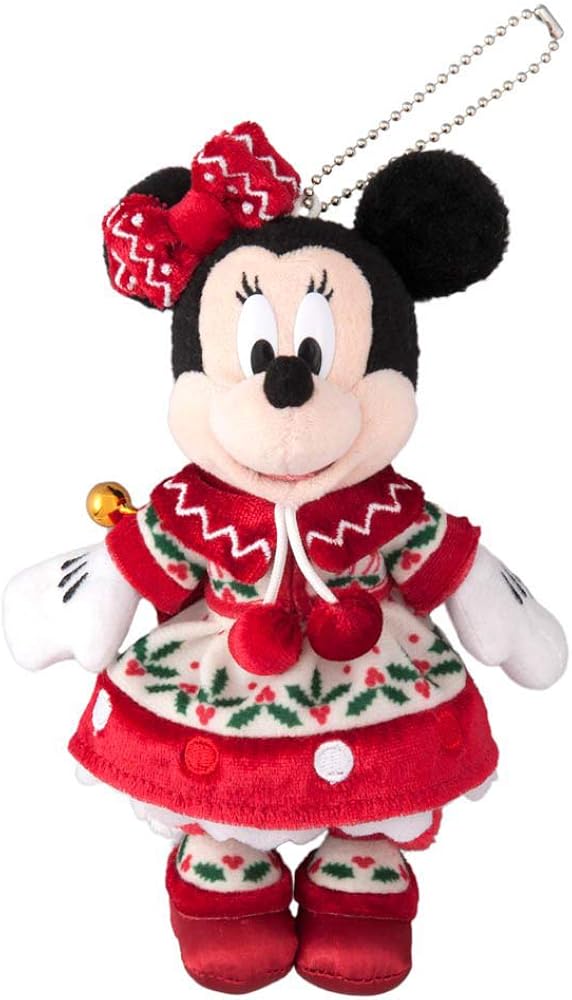 Amazon.co.jp: ミニーマウス ぬいぐるみバッジ ディズニー クリスマス