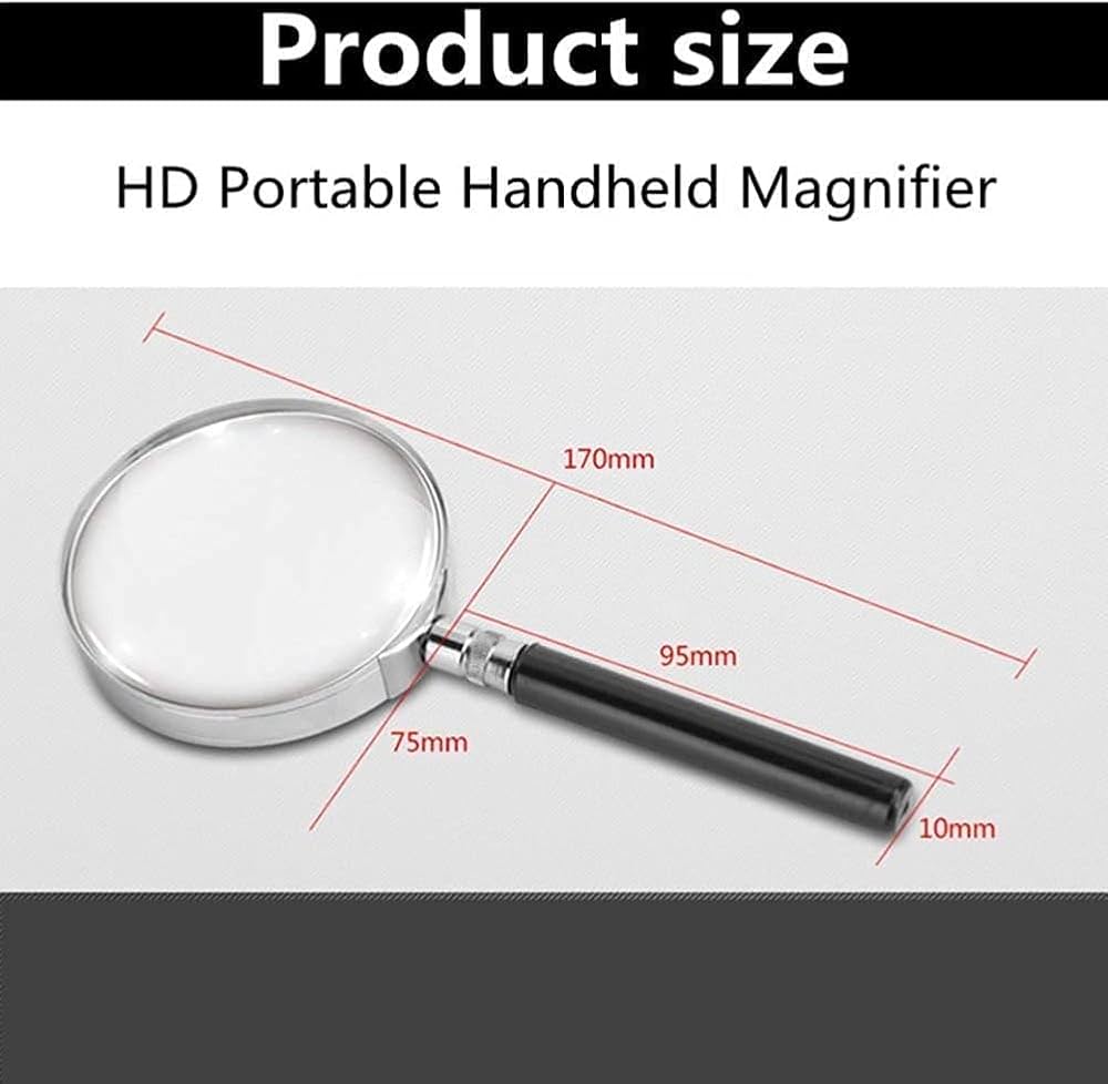 Amazon.co.jp: 虫眼鏡 10x 虫眼鏡 HD レンズポータブル金属拡大鏡