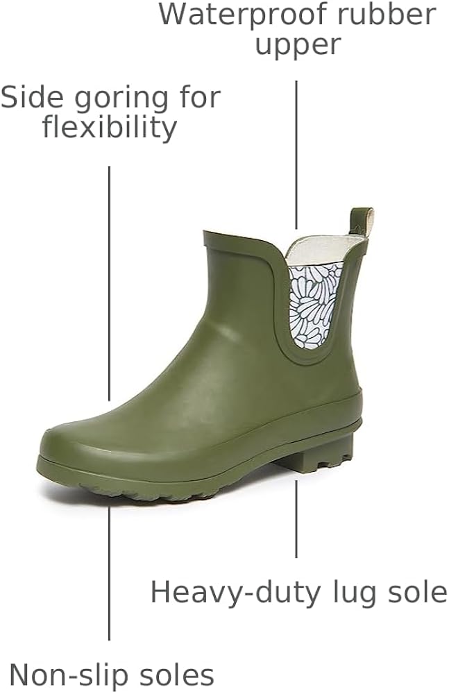 Amazon.com | Laura Ashley Ladies Mid Cut Ankle Height Rubber Snow