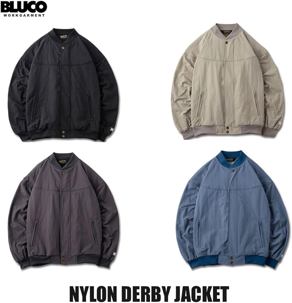 Amazon | [ブルコ] OL-31-005 NYLON DERBY JACKET 4色(BLK/BEG/CHL/L