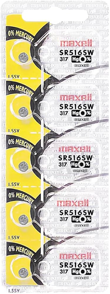 Amazon.com: 5pk Maxell SR516SW SR62 317 D317 Silver Oxide Watch