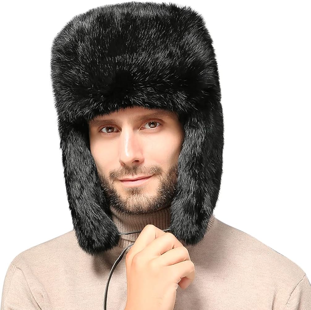 Winter Trapper Trooper Hat Faux Fur Russian Ushanka Hat Windproof