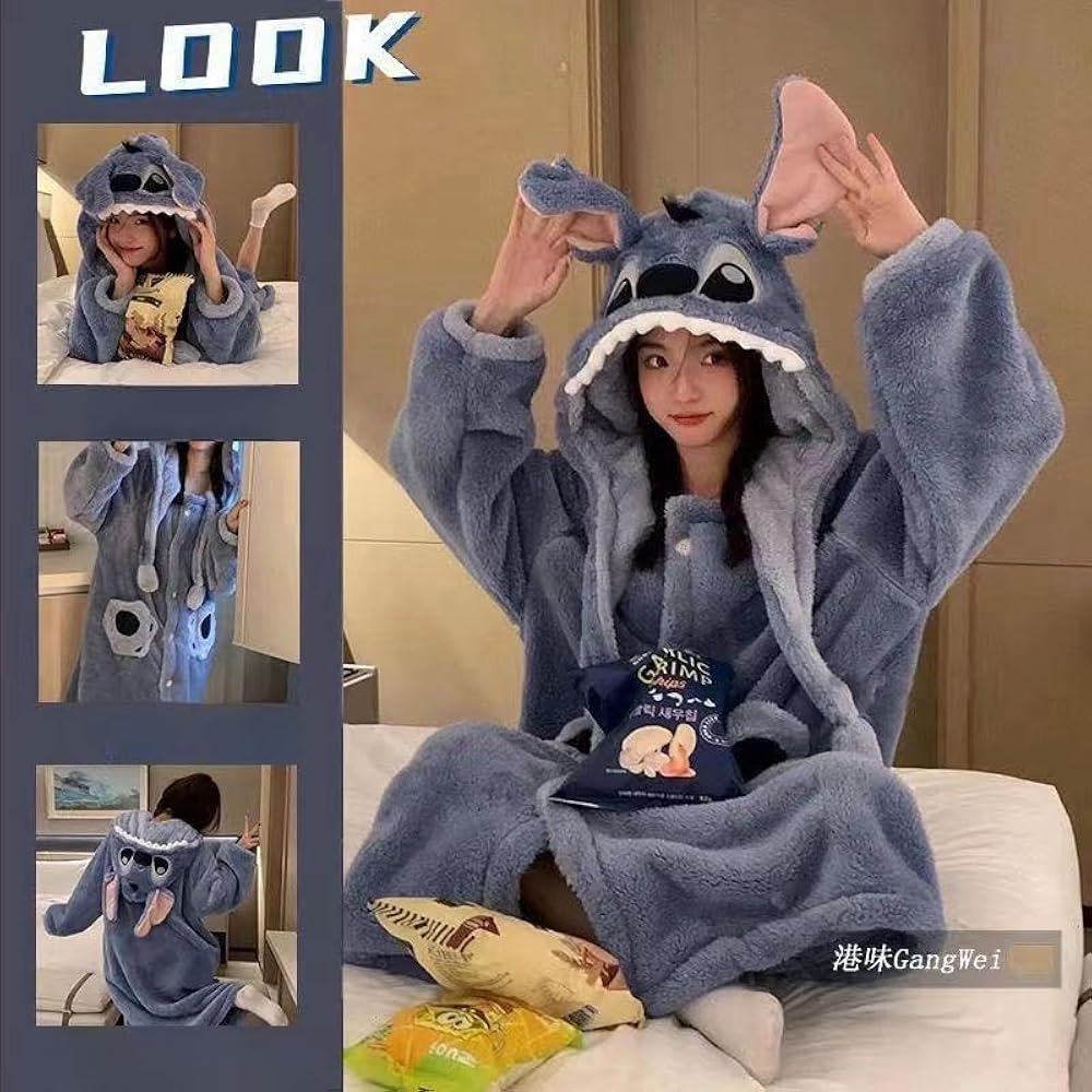Amazon | [Affection] スティッチ パジャマ 着ぐるみ ルームウェア