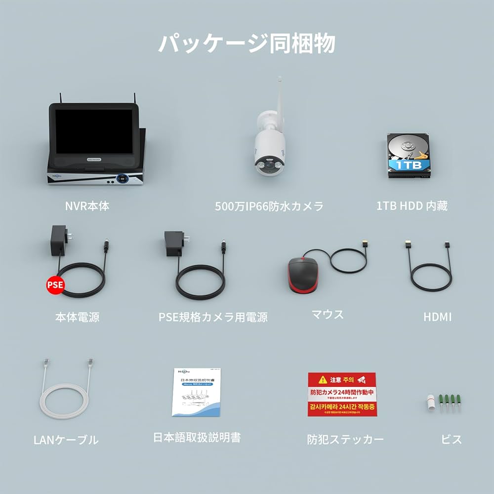 Amazon.co.jp: 【500万画素・防犯対策助成金あり】ワイヤレス防犯