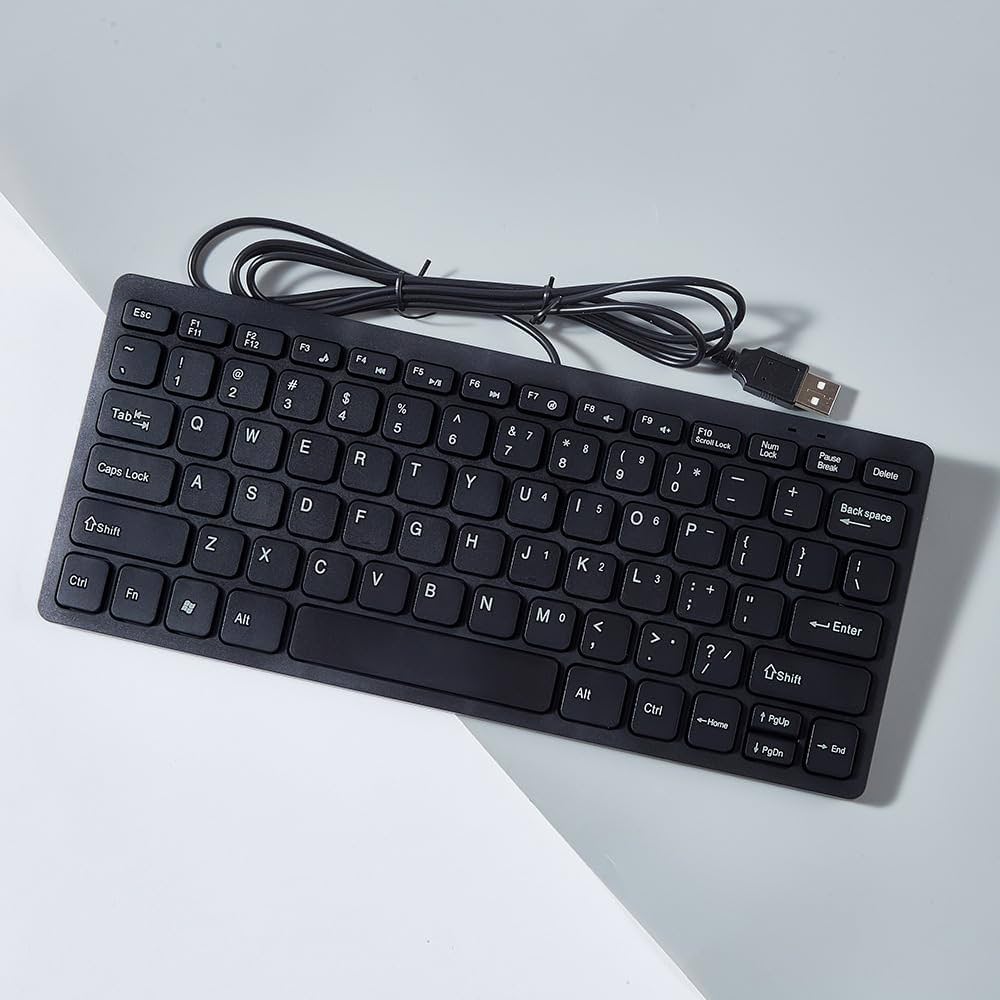 Amazon | 有線キーボード 小型 78キー 静音 英語配列 薄型 コンパクト